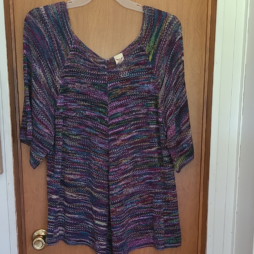 Size 3X Faded Glory Multicolor Knit Blouse